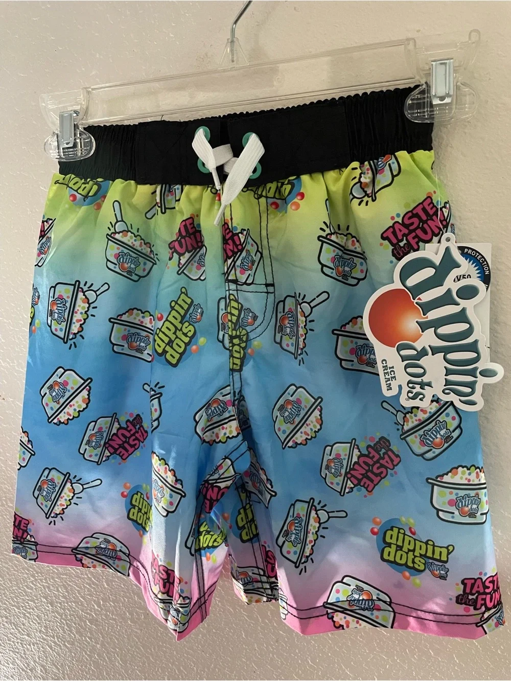 Dippin' Dots Boys' Blue-Green Gradient Swim Trunks